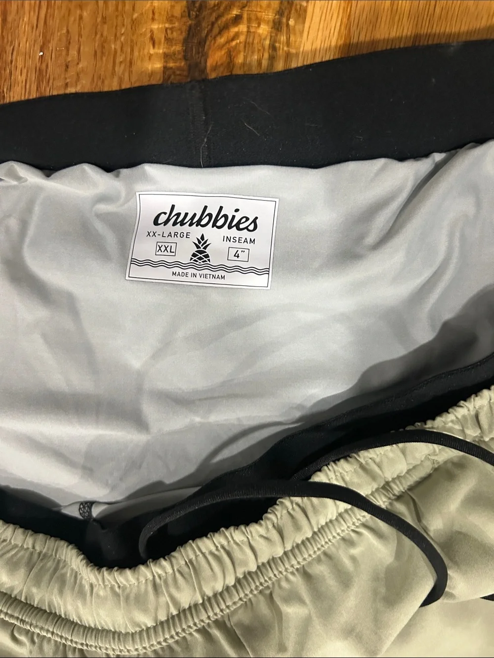 chubbies Light Gray and Black Men's Swim Board Shorts